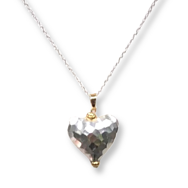 Hilltribe Silver and Gold Necklace - Heart