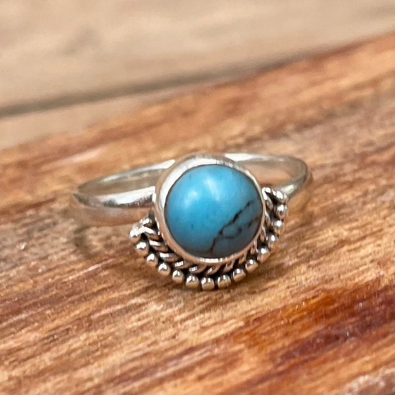 Adjustable Sterling Silver Ring - Turquoise