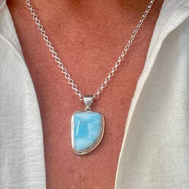 Ocean Tide Larimar Necklace