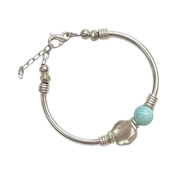 Cyra Sterling Silver Bracelet - Larimar