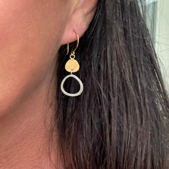 Element Drop Earrings - Gold + Silver