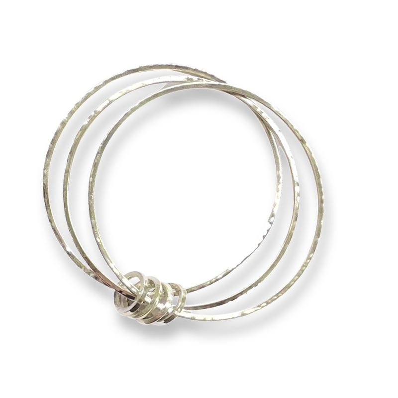 Silver bangle bracelet top set