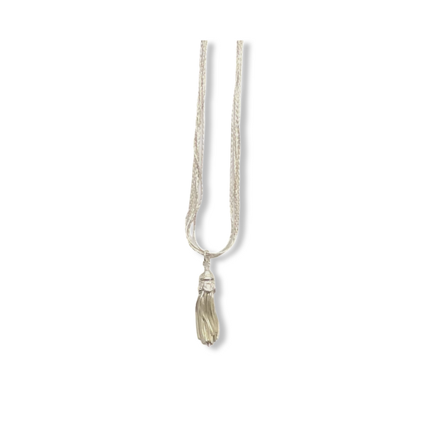 Multi strand Sterling Silver Snake Chain Necklace - Tassel