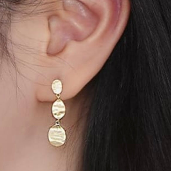 14k Gold Vermeil Organic Drop Studs