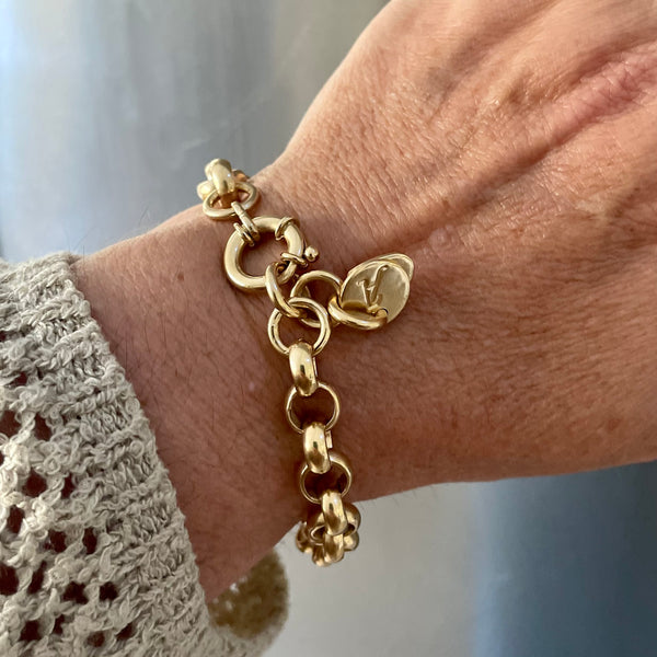 18k Gold Plated Solid Sterling Silver Belcher Bracelet