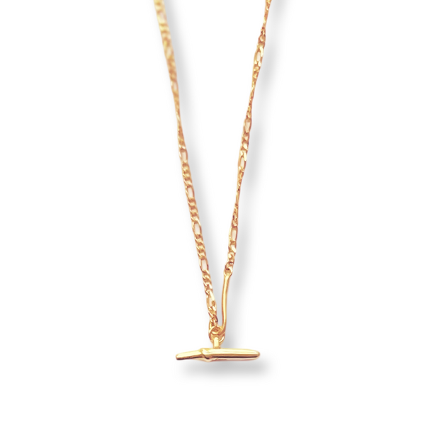 14k Gold Vermeil Figaro Chain Fob Necklace