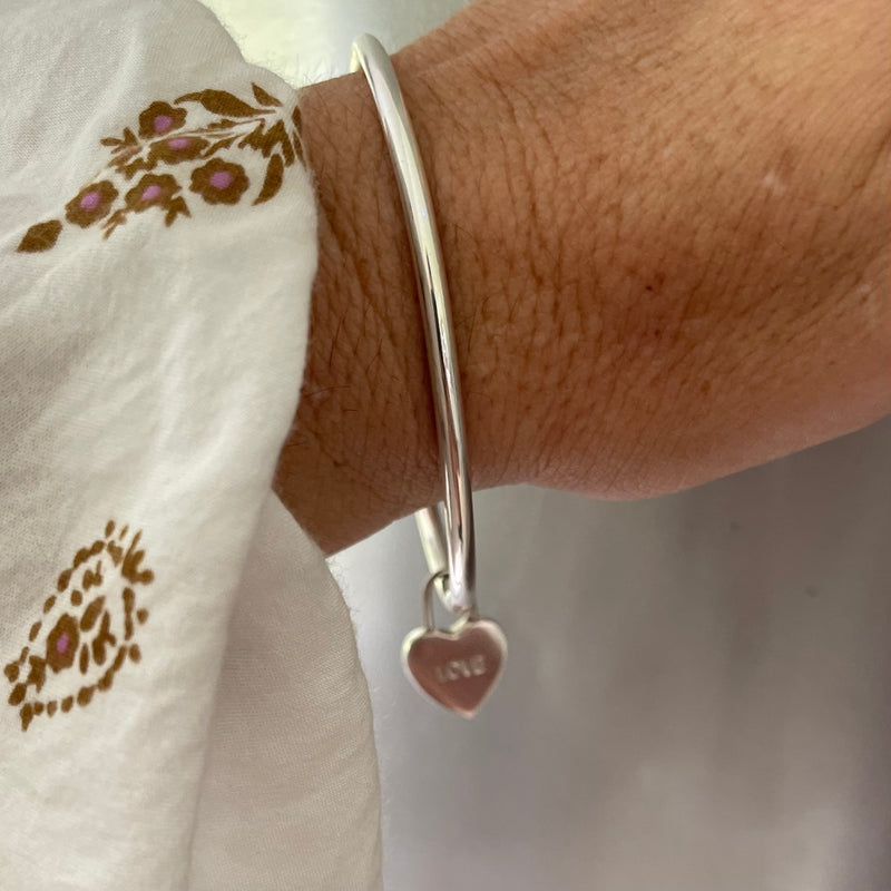 LOVE Sterling Silver Bangle - 3mm