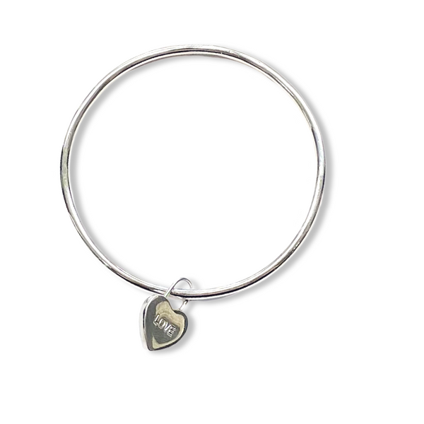 LOVE Sterling Silver Bangle - 3mm