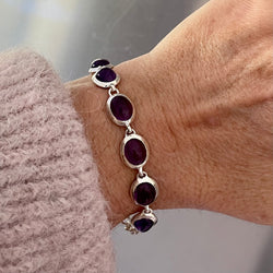 Amethyst Sterling Silver Bracelet