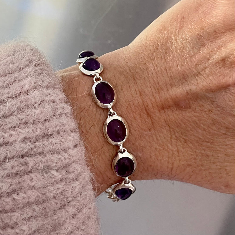 Amethyst Sterling Silver Bracelet
