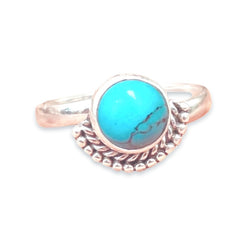 Adjustable Sterling Silver Ring - Turquoise