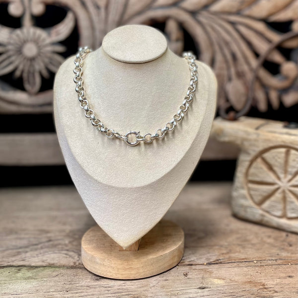 Solid Sterling Silver Belcher Necklace