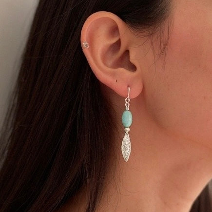 Alya Sterling Silver Earrings - Amazonite