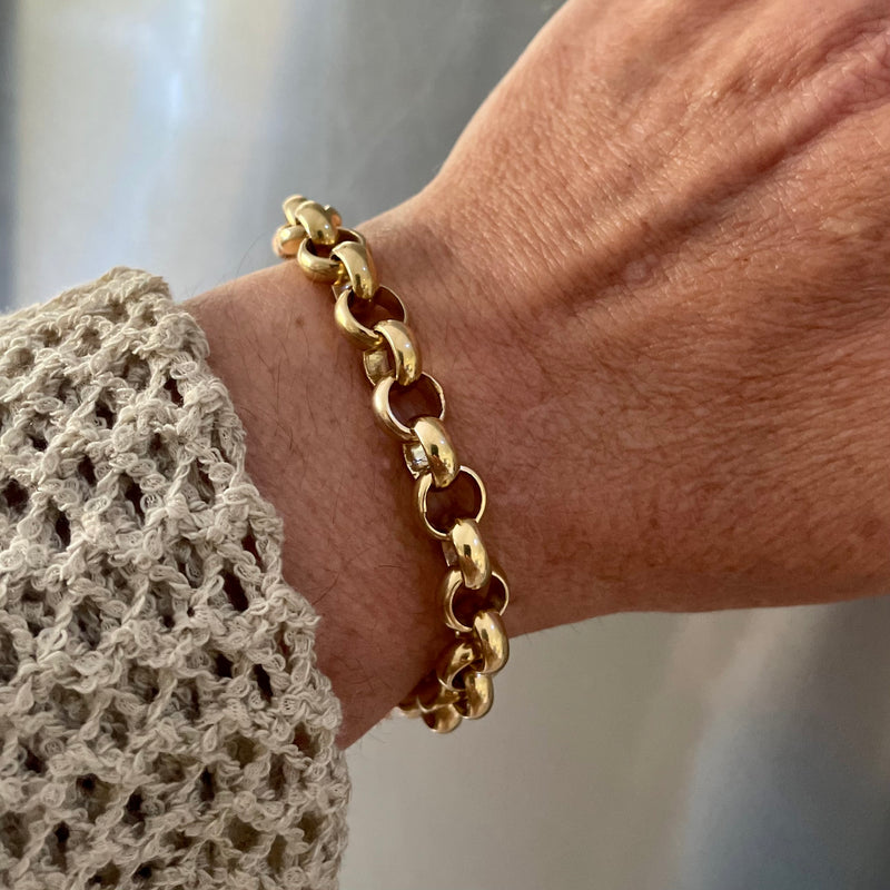 18k Gold Plated Solid Sterling Silver Belcher Bracelet