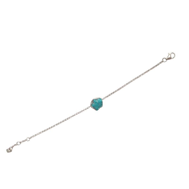 Sterling Silver Chain Bracelet - Turquoise