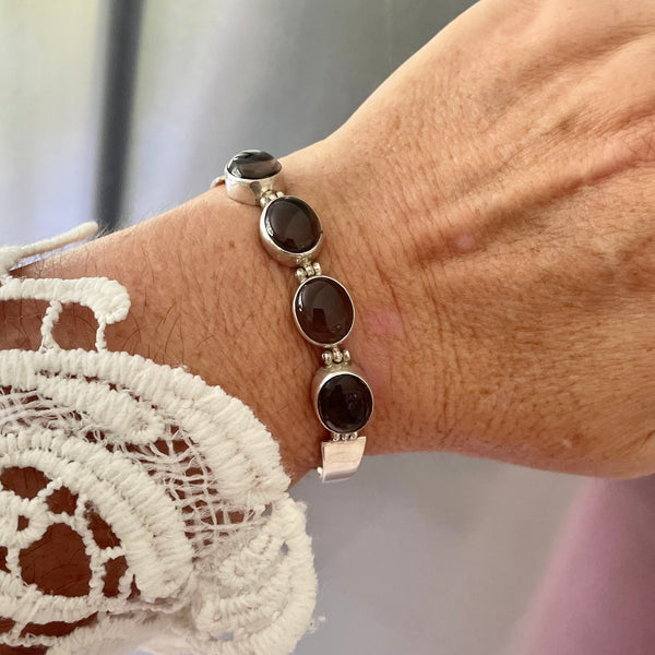 Athena Sterling Silver Bracelet - Smokey Quartz