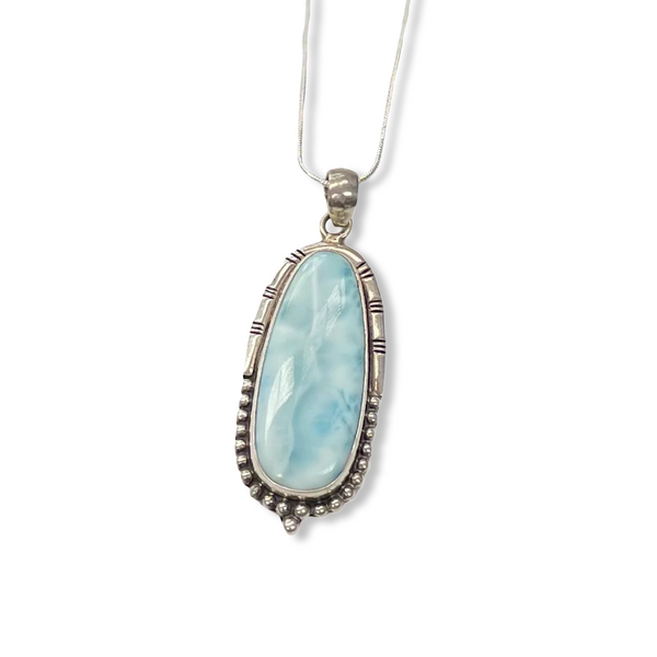 Caribbean Larimar Sterling Silver Necklace