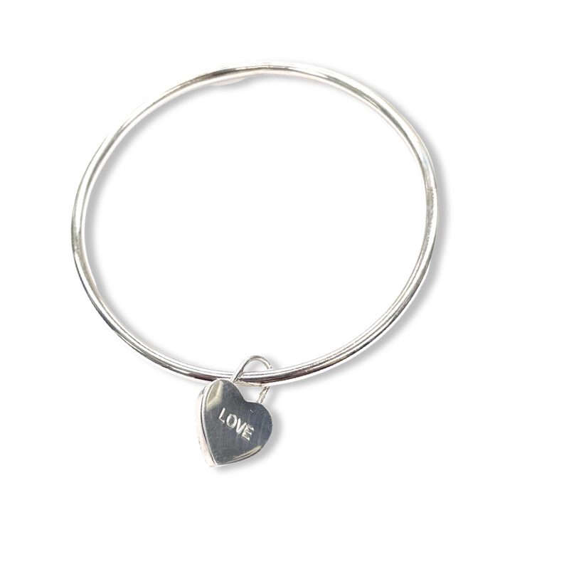 LOVE Sterling Silver Bangle - 3mm