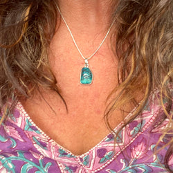 Santa Fe Turquoise Sterling Silver Necklace - Organic