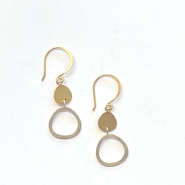 Element Drop Earrings - Gold + Silver