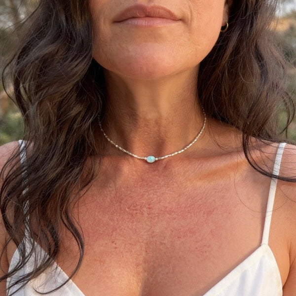 Asha Necklace- Larimar