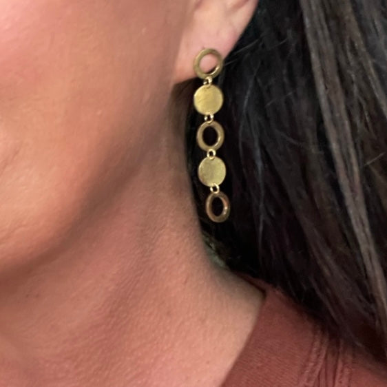 Statement Drop Earrings - Gold