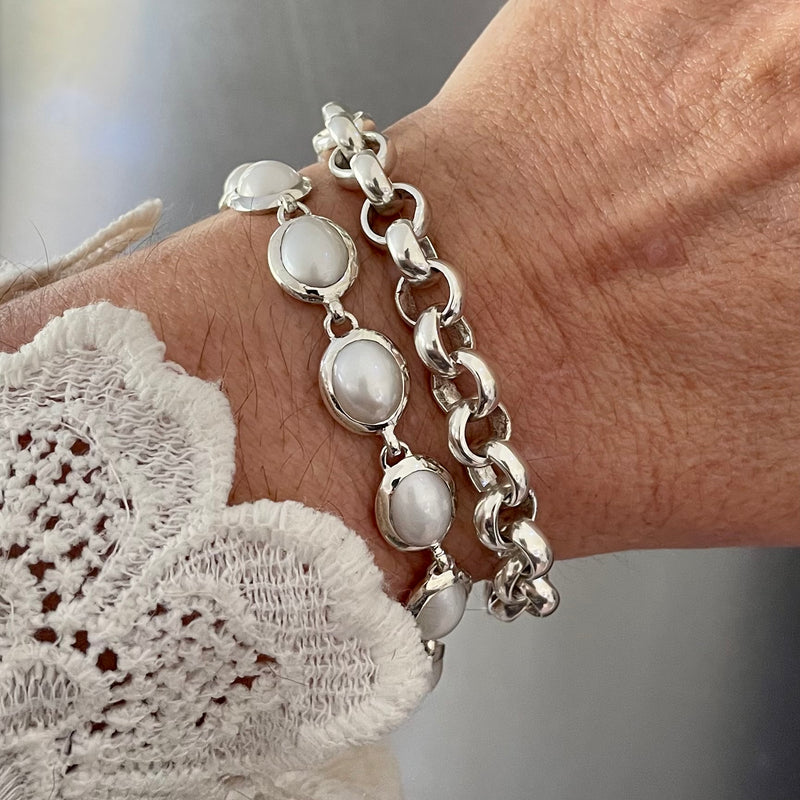 Baroque Pearl Sterling Silver Bracelet