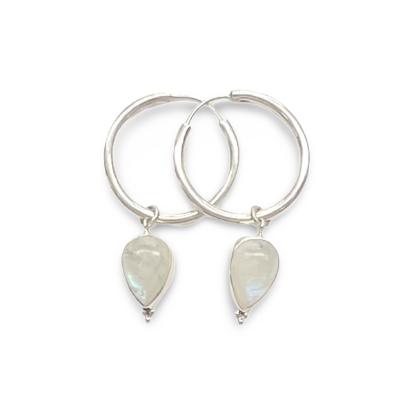 Drops of the Ocean Earrings- Moonstone