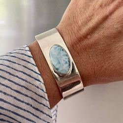 Sterling Silver Cuff - Larimar