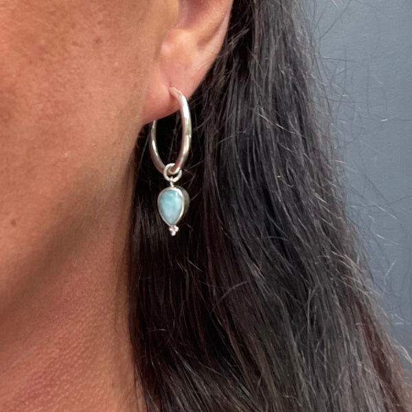 Drops of the Ocean Earrings- Larimar