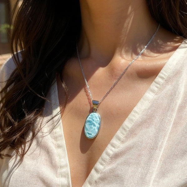 Shanti Necklace - Larimar
