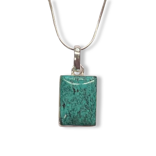 Santa Fe Turquoise Sterling Silver Necklace - Rectangle