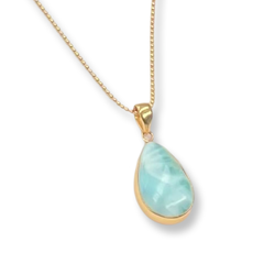 Blue Lagoon 14k Gold Vermeil Necklace - Larimar