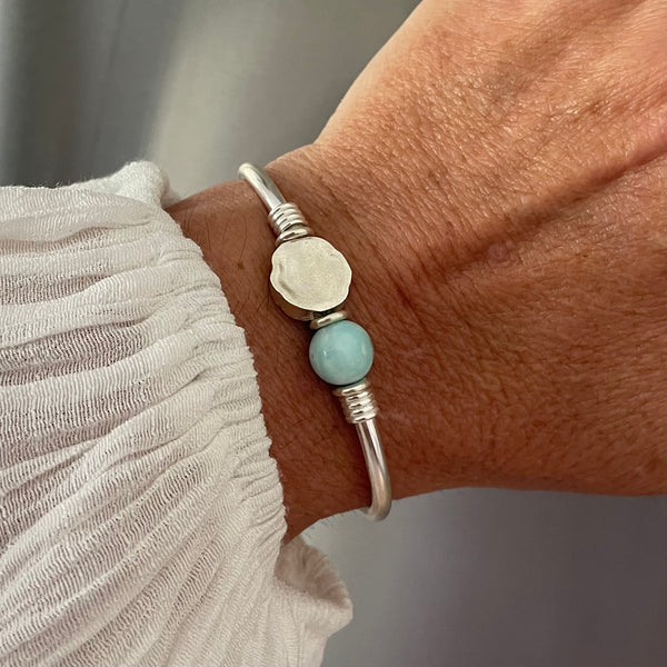 Cyra Sterling Silver Bracelet - Larimar