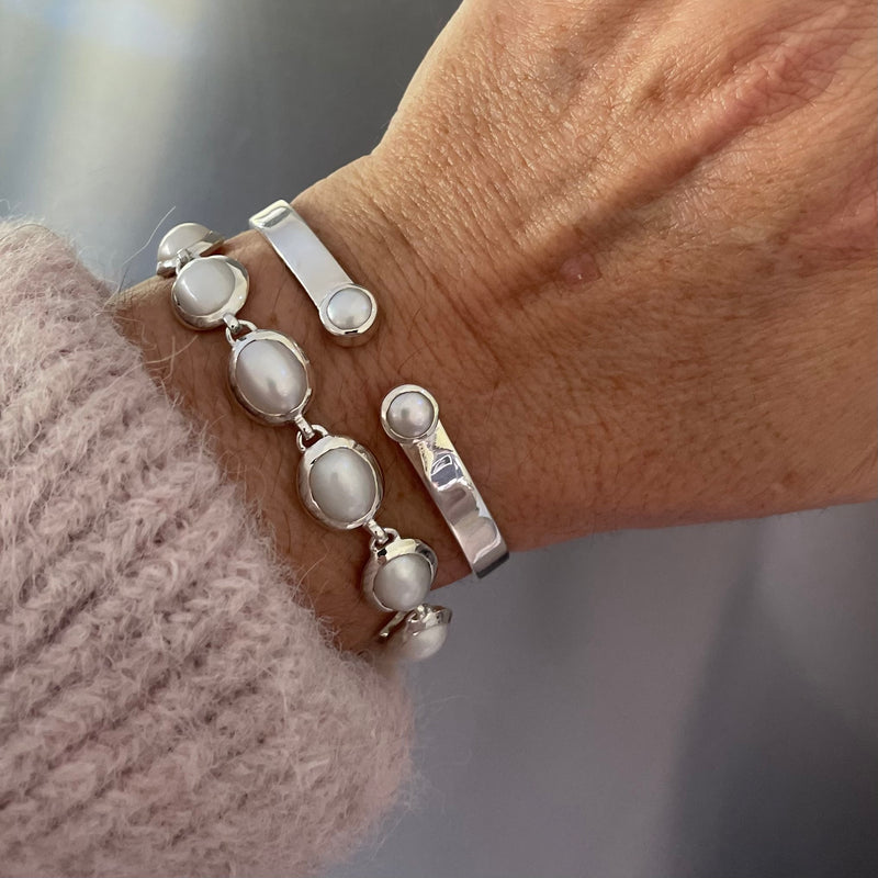 Baroque Pearl Sterling Silver Bracelet