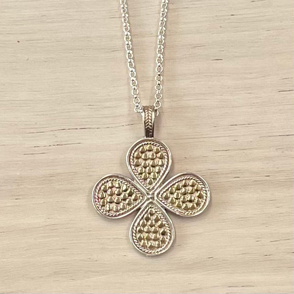 Hilltribe Silver + 14k Gold Necklace - Flower