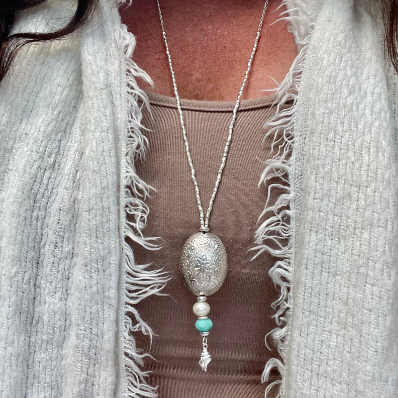 Long Hill Tribe Silver Necklace - Maldives