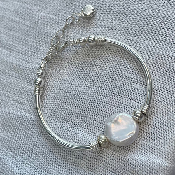 Hilltribe Silver Bracelet - Silver Pearl