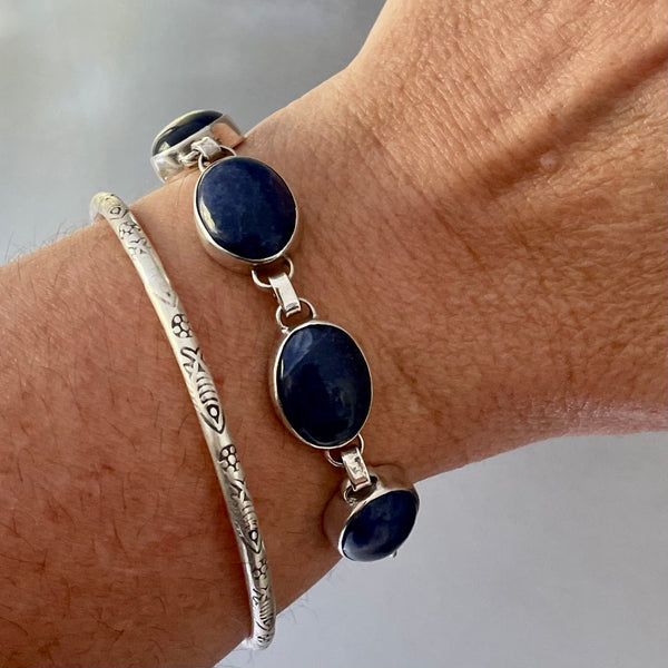 Athena Sterling Silver Bracelet - Lapis Lazuli