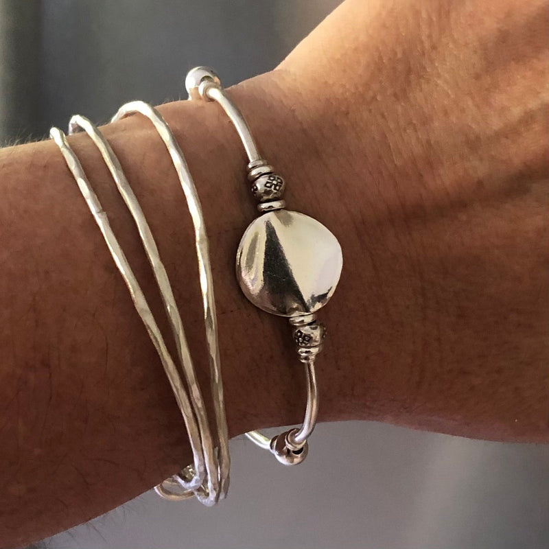 Hilltribe Silver Bracelet with Initial - Genesis