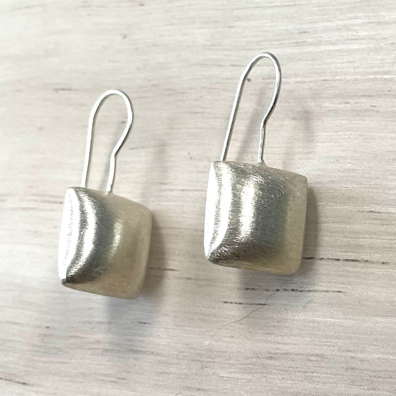 Sterling Silver Earrings - Brushed Squares