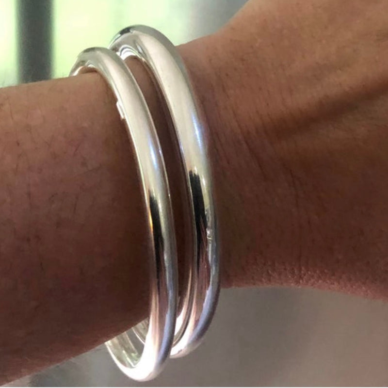 Sterling Silver Bangle - Simplicity (60mm diameter)
