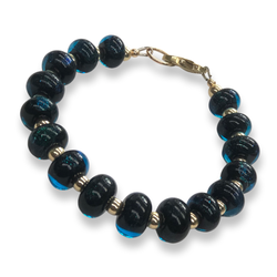 Handblown Glass + 14k Gold Bracelet