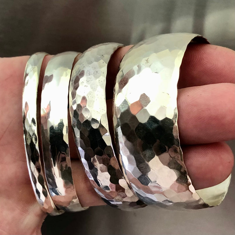 Hammered Cuff Bracelet - Medium (10mm thick)