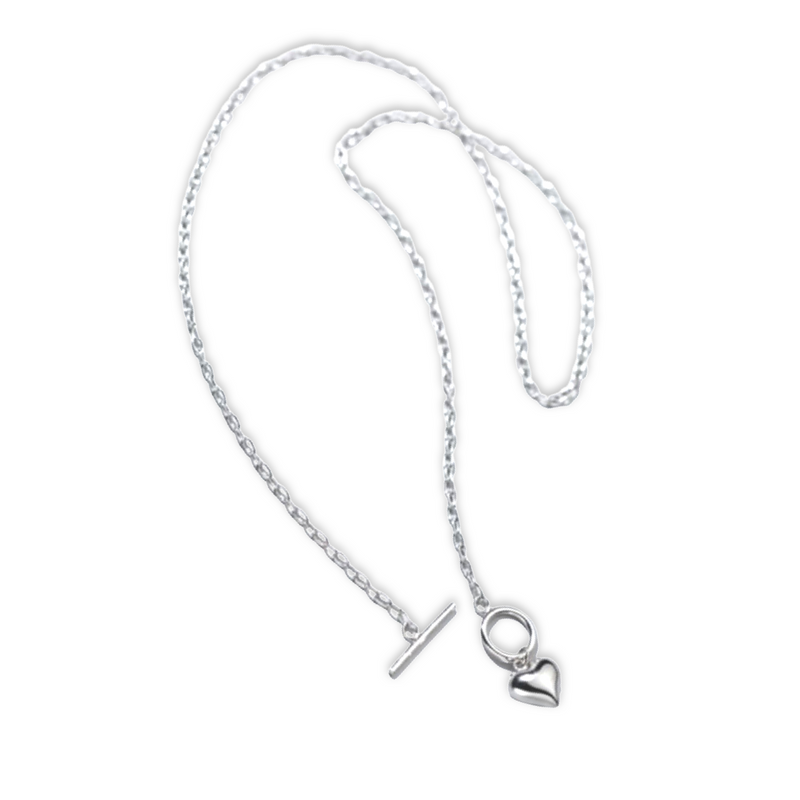 Sterling Silver Fob Necklace - Heart