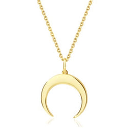 14k Gold OR Sterling Silver Necklace -  Crescent Moon