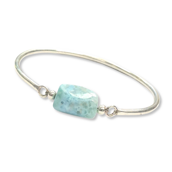 Sterling Silver Solid Bangle - Caribbean