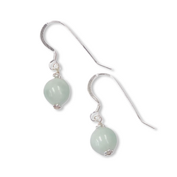 Sterling Silver Drop Earring - Green Larimar
