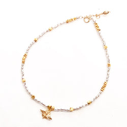 Hill Tribe Silver & 14k Gold Anklet - Queen Bee