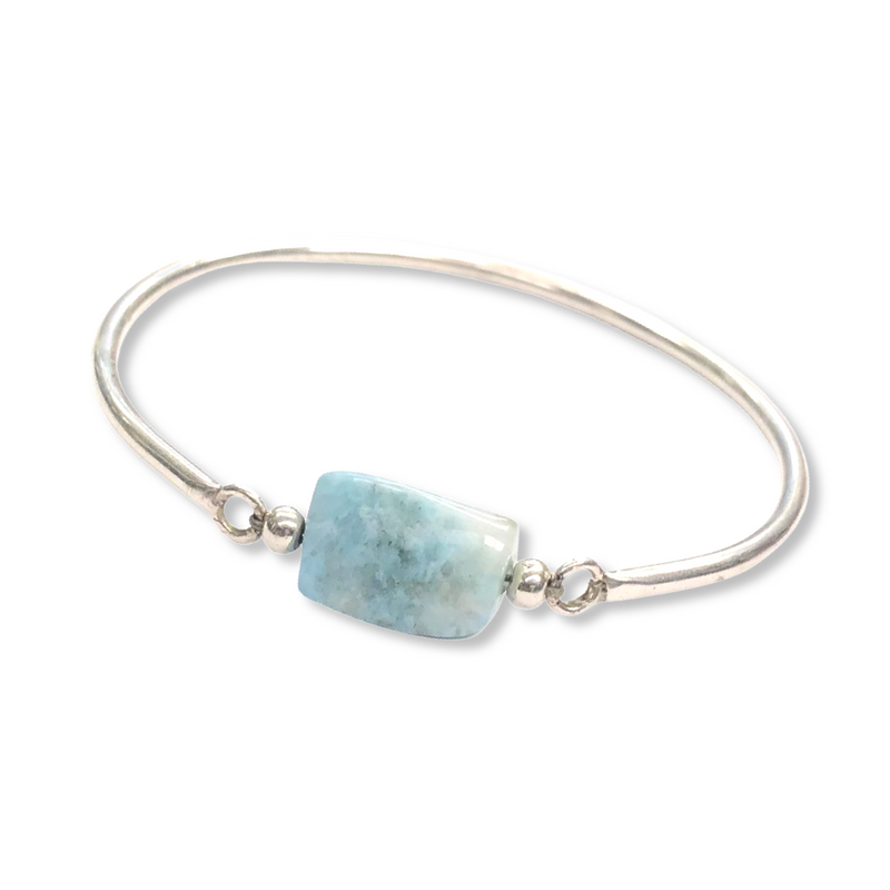 Sterling Silver Solid Bangle - Caribbean